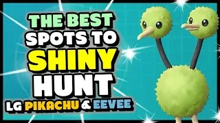Four BEST PLACES to SHINY HUNT in Pokemon Lets Go Pikachu and Eevee - How to get Easy Shinies!