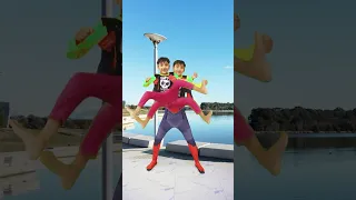 Spider-Man vs little champ 😂😂 BODY PUZZLE smash Spiderman song funny TikTok video part_146 #shorts