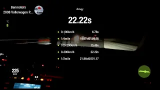 Volkswagen Phaeton W12 450hp - Acceleration 0-225 km/h (Dragy)