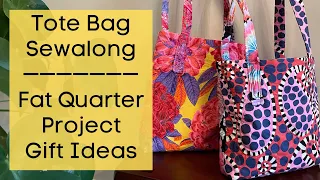 How to Sew a Tote Bag Using Fat Quarters - Magnetic Snap & Zipper Sewing Video Tutorial - Gift Idea