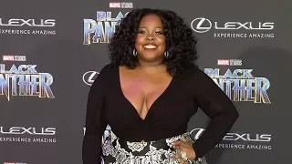 Amber Riley "Black Panther" World Premiere Purple Carpet