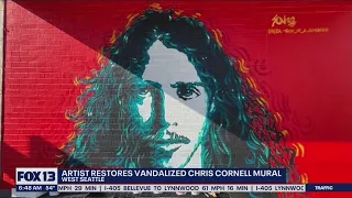 Artist restores vandalized Chris Cornell mural in West Seattle | FOX 13 Seattle