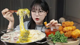 Cream Cheese Risotto & Fried Shrimp Mukbang Asmr