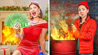 CHRISTMAS WITH A RICH FAMILY VS BROKE FAMILY || Christmas Story Funny Situations by 123 GO!