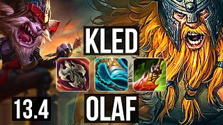 KLED vs OLAF (TOP) | Rank 2 Kled, 7 solo kills, 500+ games | KR Challenger | 13.4