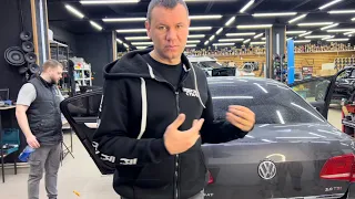 VW Passat + аудиосистема с процессором . Двухполосная аудиосистема + тыл + сабвуфер в багажник