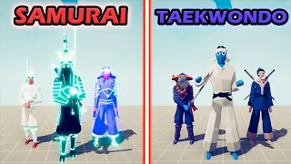 SAMURAI TEAM vs TAEKWONDO TEAM - Totally Accurate Battle Simulator | TABS