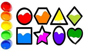 Shapes drawing for toddlers🧑‍🤝‍🧑👭👬👫, Learn shapes, Colours for kids👭 Preschool Learning