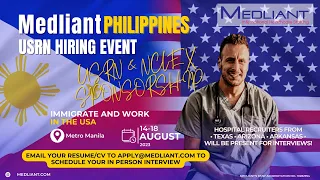 Medliant USRN Hiring Event: Manila, Philippines August 14-18, 2023