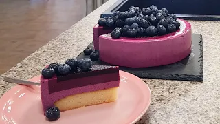 Sugar-Free Blueberry Mousse Cake - Entremet Torte Recipe