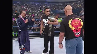 Kurt Angle Challenges The Rock Or Stone Cold Steve Austin Entrance Pop WWE Smackdown 3-1-2001