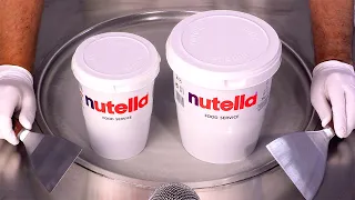 ASMR | How to Make Massive Nutella - Ice Cream Rolls | Satisfying & Delicious (no talking)
