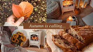 On the cusp of Autumn🍂 Summer to Fall transition, banana bread recipe, cosy Autumn slow living vlog