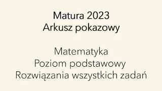 Matura 2023 - arkusz pokazowy - rozwiązania zadań