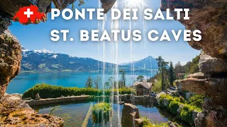 🇨🇭 Most Beautiful Places In Switzerland. Ponte dei Salti, Locarno, St. Beatus Caves, Waterfall