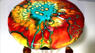 #245 Puttin on the Glitz Semi opaque pigments Bloom acrylic pouring painting Australian floetrol.