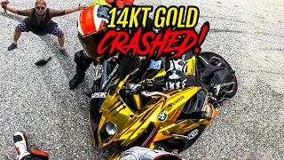 $100,000 GOLD BMW S1000RR CRASHES😬