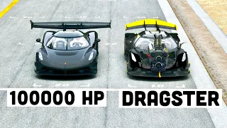 100000 HP Koenigsegg Black Devil vs Koenigsegg Dragster at Special Stage Route X