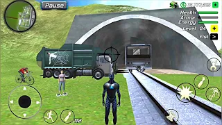 Black Hole Ninja Rope Hero Vice Vegas City - Dumb Truck at Train Station #41 - Android Gameplay