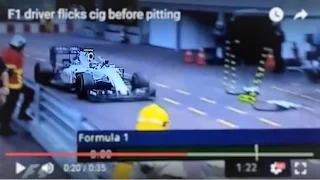 F1 driver flicks cig before pitting