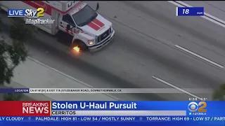 Tire Catches Fire During Stolen U-Haul Pursuit In Cerritos