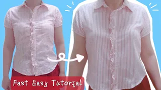 How to upsize a small shirt DIY widen button-up shirts with a triangle gusset (alter to fit)