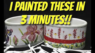 Painting with Q Tips! QUICK and EASY Way To Paint on Pottery!