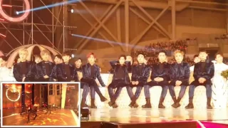 161119 EXO & SEVENTEEN reaction to BTS - Blood Sweat Tears,FIRE @MMA2016