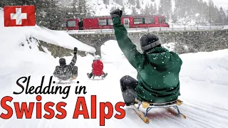 🛷 Extreme Sledding in Swiss Alps | The Best Sledding Resort in Elm, Glarus | Winters In Switzerland