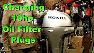 Changing Honda 10HP Outboard Oil , Oil Filter & Spark Plugs (2018) BF10