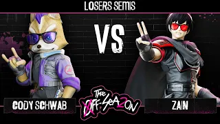 The Off Season 2 - Losers Semis - Cody Schwab (Fox) VS Moist | Zain (Marth) - SSBM