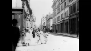 1897 - Lyon: manoeuvres de pompiers à la préfecture, 1° La sortie (remake) - Lumière Bros.