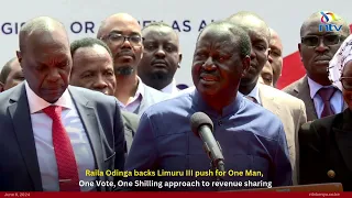 Raila backs One man, One Vote, One shilling approach to revenue sharing