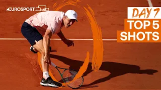 Top 5 shots - Day 7 | 2022 Roland Garros - Highlights | Tennis | Eurosport