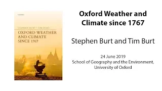 Oxford Weather and Climate since 1767 - Stephen Burt and Tim Burt