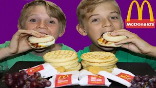 MCDONALDS BREAKFAST MUKBANG - BACON N' EGG MCMUFFIN, HASHBROWNS AND EGGO WAFFLES!