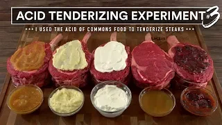 Steak TENDERIZING EXPERIMENT 3 Tested! Apple, Sour Cream, Lemon, Blue Berry & Vinegar!