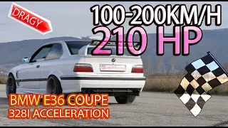 BMW E36 Coupe 328i acceleration 100-200 km/h | Dragy