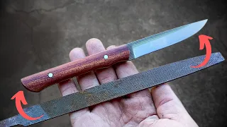 Mini FACA ARTESANAL feita de LIMA | Knife making