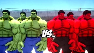 GREEN HULK ARMY VS RED HULK ARMY - EPIC BATTLE THE HULK