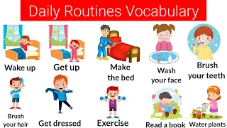 Vocabulary 60+Daily Routine Vocabulary With Sentence | Listen and practice |  #english #vocabulary
