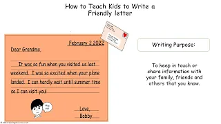 How to Teach Kids to Write a Friendly Letter (5 parts) #friendlyletter