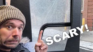 He thought someone S*OT the bus!!! Not kidding
