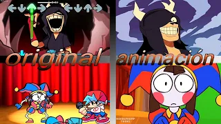 "Tone it Dow x digital circus x fall guy" animation vs original