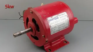 I turn water pump motor into 220v 5kw electric generator