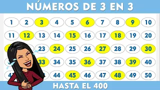 NÚMEROS DE 3 en 3 hasta 400 I 3 EN 3 hasta 400 😮🌟I Los Múltiplos de 3 hasta el 400