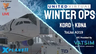 ToLiss A319 | Winter Storm Ops | Chicago O'Hare (KORD) to Nashville (KBNA) | X-Plane 11 | VATSIM