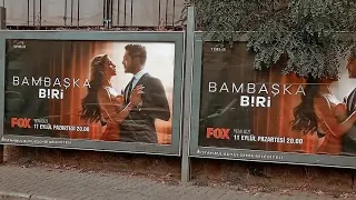 BAMBASKA POSTERS with HANDE ERCEL & BURAK DENIZ IN ISTANBUL STREETS💥😍 #handeerçel #burakdeniz