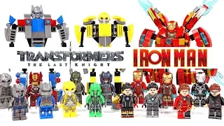 Transformers Iron Man Optimus Prime Bumblebee Megatron Mini Mechs Unofficial LEGO Minifigures