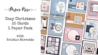 Cozy Christmas -25 cards from one 6x6 paper pad | Cardmaking with Paper Rose Studio